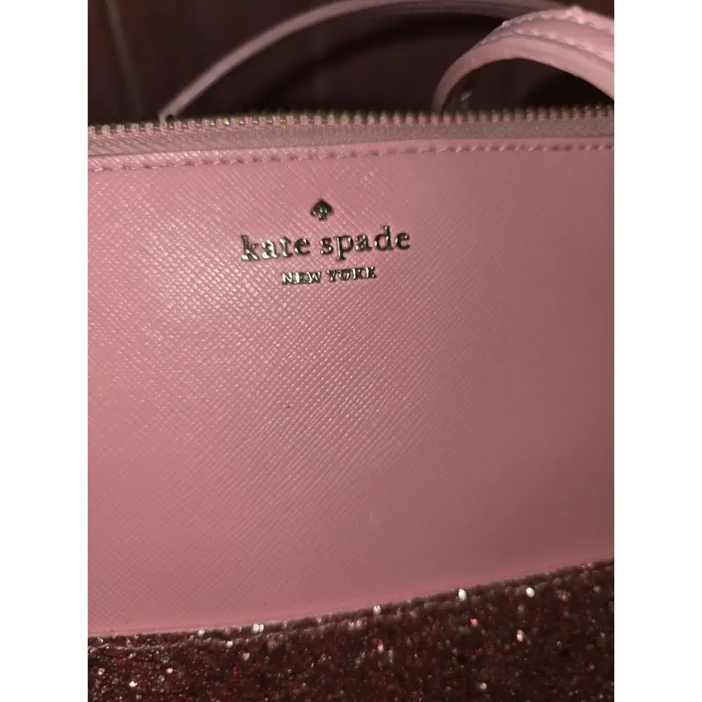 Kate Spade Greta Court Ramey Crossbody Dusty Peony Pink Saffiano Glitter Purse